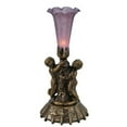 thumbnail image 4 of Meyda 12454 12 in. Pink & Blue Cherub Pond Lily Mini Lamp, Pink & Blue, 4 of 7