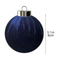 thumbnail image 3 of Bolas De Terciopelo Flocado 1 Bola De Navidad De Terciopelo Flocado De 8cm, Adorno Colgante De Plástico Para Árbol De Navidad, Color Zafiro Rkxzt, 3 of 9