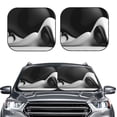thumbnail image 2 of Windshield Sun Shade, Black White Fluid Sculpture Foldable Car Sun Shade Windshield for Front, 2 Pieces, 2 of 7