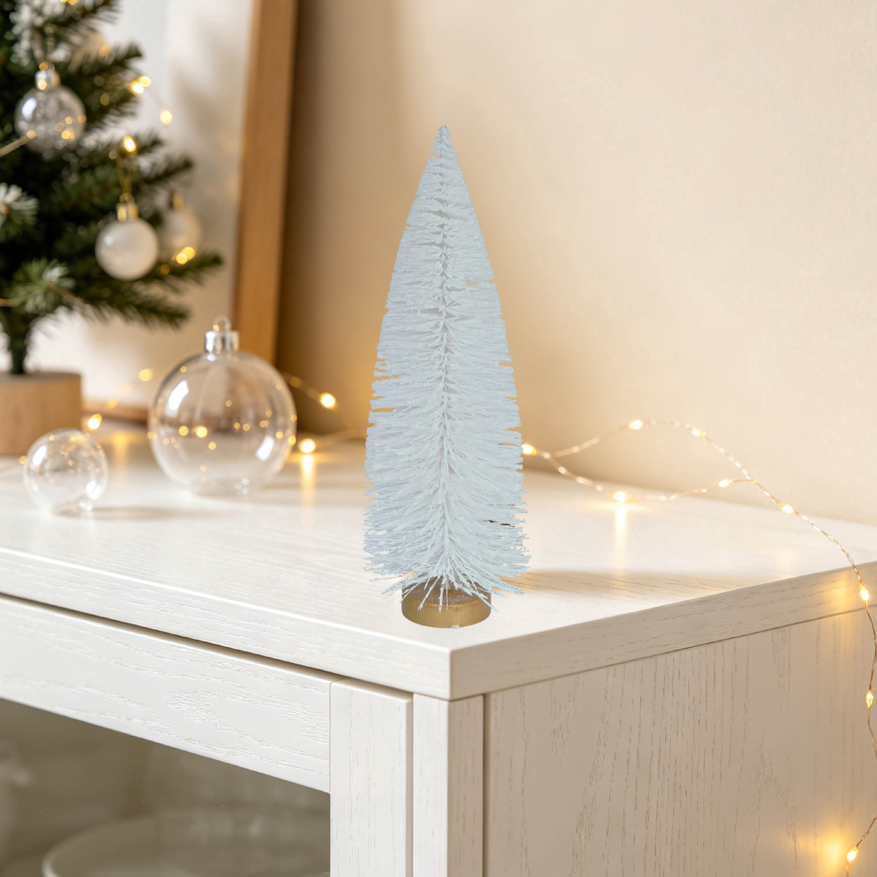 Christmas Village Pine Tree, White, 9", by Holiday Time