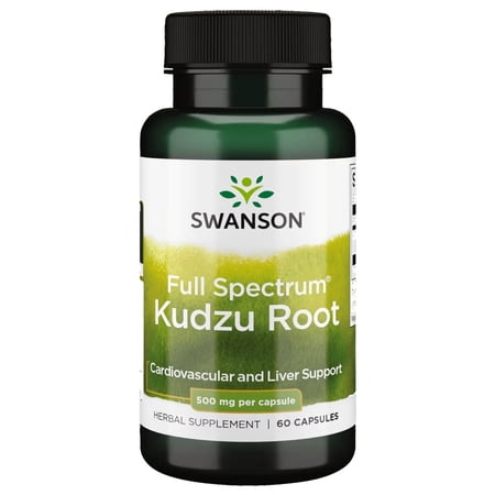 Swanson Full Spectrum Kudzu Root - Herbal Supplement Supporting Heart Health & Liver Health - May Support Healthy Blood Pressure & Cholesterol Levels - (60 Capsules, 500mg Each)