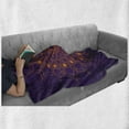 thumbnail image 6 of Purple Mandala Soft Flannel Fleece Throw Blanket, Mystic Sun Inspired Style Circle Cultural Folk Culture Illustration Image, Cozy Plush for Indoor and Outdoor Use, 50" x 70", Marigold, by Ambesonne, 6 of 6