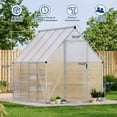 thumbnail image 2 of EastVita 6x7ft Aluminum Greenhouse Polycarbonate Panels Roof Vent Walk In Design Easy Assembly for Winter Garden Backyard Silver, 2 of 9