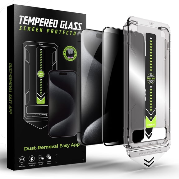 ZIFRIEND Tempered Glass Screen Protector, Privacy, Anti-Static, Dustproof, Automatic Alignment, for iPhone 16 Pro Max