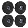 thumbnail image 1 of 4pcs RC Crawler Wheels Hub and Tires Set, Anti Scratch Plastic Aluminum Alloy Wheel Rim Kit for RC Car 120x46mm, 1 of 7