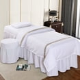 thumbnail image 2 of Beauty Salon Massage Bed Polyester 4-Piece Suit Massage Bedding White, 2 of 12