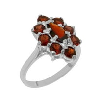 LBG British Made 10k White Gold Natural Garnet Womens Statement Ring - 33 size options - Size 10