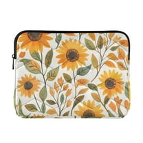 FORMRS 13-13.3 inch Laptop Sleeve Case Soft Carrying Quilted Computer Bag Cover, Watercolor Sunflowers