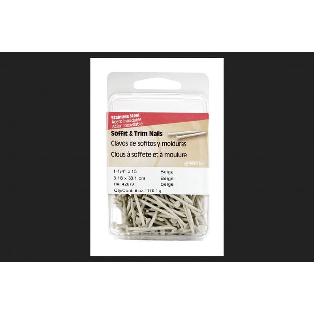Uñas Soffit Trim Hillman de acero inoxidable, 3 cm, color beige