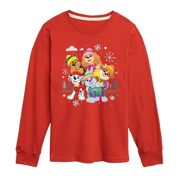 Paw Patrol - Paw Patrol Group With Icons - Toddler And Youth Long Sleeve Graphic T-Shirt