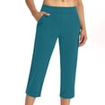 thumbnail image 6 of Capri Pants for Women High Waist Straight Leg Stretch Pants Summer Work Golf Capris with Pockets Casual Yoga Leggings, 6 of 8