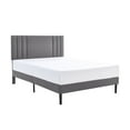 thumbnail image 3 of AENKYO Full Size Platform Bed Frame with Leather Upholstered Headboard, Gray, 3 of 9