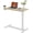 White Wood Grain, variant on Medical Overbed Adjustable Bedside Table with Hidden Casters, Pneumatic Mobile Rolling Laptop Standing Desk with Tray for Home and Hospital Use, White