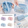 thumbnail image 2 of Pen Case, Pencil Pouches, Simple Large Pencil Case Pen Organizers Bag Zippers Expandable Big Capacity Pencil Holder Box, 2 of 9