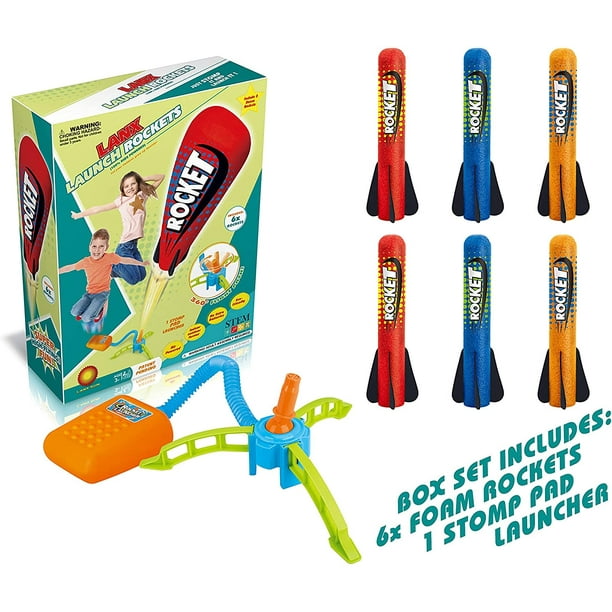 Stomp Rockets Toy 6 Amazing Air Planes with 360 degree Rocket