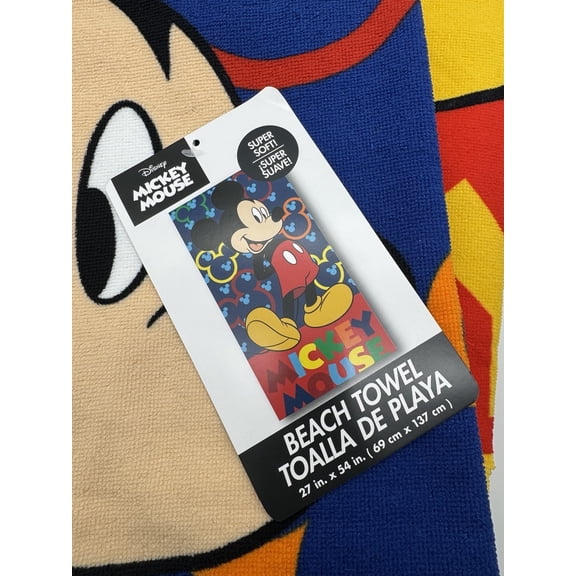 Mickey Mouse Color Pop Beach Bath Pool Towel 27 in x 54 in
