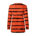 thumbnail image 4 of DDAPJ pyju Women's Striped Sweatshirts Fall Fashion Side Slit Pullover Tops Loose Casual Crewneck Sweatshirt, 4 of 6