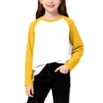 thumbnail image 1 of Cowsor T-Shirts Garçons Filles Décontractés Raglan Manches Longues Col Rond Bloc de Couleur Blouses Mignonnes Tops, 1 of 6