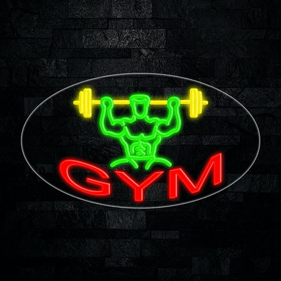 Gym LED Neon Sign 28"L x 16"H #34350