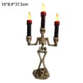 thumbnail image 2 of 3-Candle Candelabra , Flickering Halloween Smokeless Skull Electronic Candle Light for Decor Levamdar  CPB-SSW730-3, 2 of 5