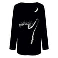 thumbnail image 6 of CLOOCL Black T-Shirts Cat Month 3D Printed Long Sleeve Tops Tees Plus Size Women Clothing, 6 of 6