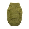 thumbnail image 2 of Cable Knit Dog Sweater by Doggie Design - Herb Green Large, 2 of 3