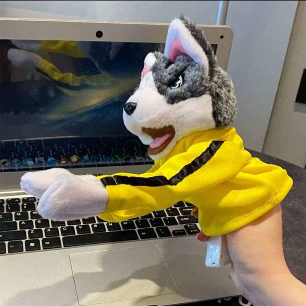 Marionnette à Main Husky Boxeur - Jouet Interactif Avec Sons | Peluche Douce Pour Enfants, Cadeau Amusant