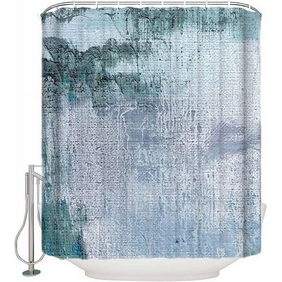 Shower Curtain, Teal Green Grey Black Modern Art Geometric Washable Shower Curtain With Hooks Bath Decor Fabric Shower Curtains For Bathroom, Hotel, Stalls, Bathtubs 36"W x 72"L