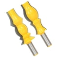 thumbnail image 3 of SENRISE 1/2'' Shank Reversible Crown Molding Router Bit Cutting for Wood Cabinets Boxes Yellow, 3 of 3