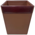 thumbnail image 2 of Mocha Leather Square Waste Basket, 2 of 2