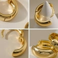 thumbnail image 7 of 14K Gold Plated Chunky Hoops Earrings for Women 925 Sterling Silver Thick Lightweight Huggie Earrings to Daughter Hollow Hypoallergenic Earrings Jewelry Birthday Graduation Gifts for Her, 7 of 7