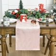thumbnail image 3 of Mode Pink Dutch Fleece Table Runner, Glitter Metallic Foil Holiday Kitchen Dining Table Decoration for Home Party Decor 13x72 Inch, 3 of 8