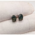 thumbnail image 5 of Moss Agate Oval shape Lever back Earrings, Sterling Silver for Women, 5 of 5