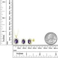 thumbnail image 4 of 18K Yellow Gold Plated Silver Purple Amethyst Pendant and Earrings Jewelry Set for Women (3.10 Cttw, Gemstone February Birthstone, Oval Checkerboard 8X6MM and 7X5MM, with 18 inch Silver Chain), 4 of 4
