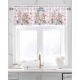 thumbnail image 2 of Easter Linen Curtain Valance for Bedroom/Bathroom/Kitchen/Office/Living/Dining Room Windows, Plaid Bunny Vase Flower Watercolor Easter Purple Rod Pocket Topper Decorative Cafe Drapes Panel 54"x18", 2 of 6