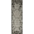 thumbnail image 1 of Unique Loom Botanical Collection Vintage Floral Transitional Indoor and Outdoor Flatweave Runner Rug, 2 x 6 Feet, Light Gray/Black, 1 of 1