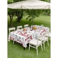 thumbnail image 4 of Outdoor Tablecloths with Umbrella Hole & Zipper, Red Grey Botanical Tablecloth Rectangle 60x84 Inch, Spring Floral Summer Farmhouse Waterproof Table Cloth, Patio/Pool/Picnic Table Covers, 4 of 8