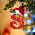 thumbnail image 6 of Sylvtty 26 Letters Christmas Tree Ornaments Xmas Alphabet Letters with Santa Hat Pendant Acrylic Hanging Decoration for Home Office Car Decor, 6 of 7
