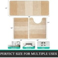 thumbnail image 4 of Bathroom Rugs, Yamaziot Bath Mat Set of 3, Absorbent Microfiber Non Slip Shaggy Ultra Soft Bathroom Runner with U Shaped Contour Toilet Mat for Tub Front, Shower Inside Floor, 4 of 8