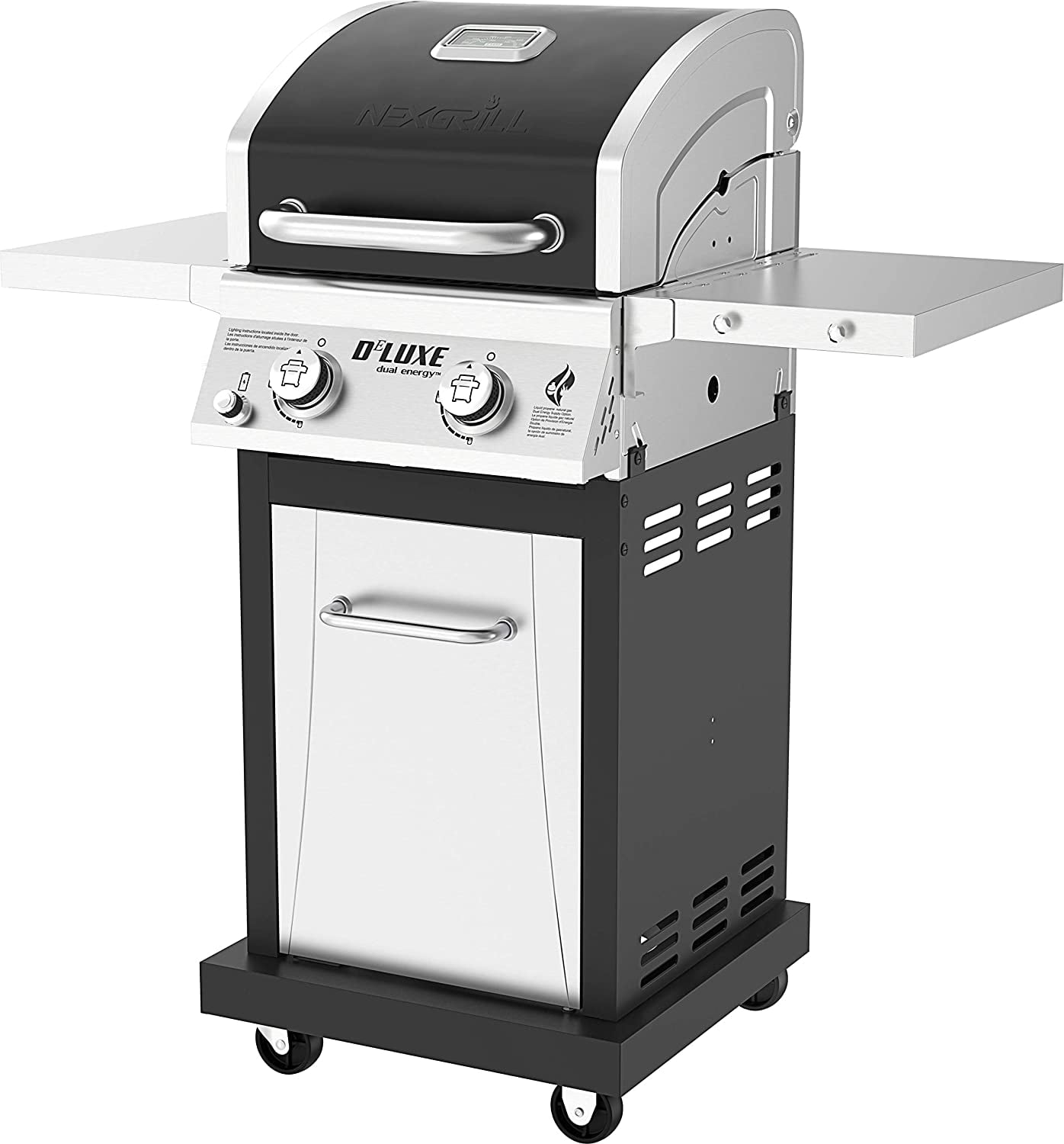 Deluxe 2 Burner Propane Gas Grill, for Outdoor Cooking, Patio, Barbecue Grill with Two Silver and Black - Walmart.com
