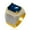 Blue, variant on Men's Large Rectangle CZ Dark Blue Stone Ring Wide Wedding Engagement Band Gold Plated Ice Out Rings RA408 (Blue,Size 8)