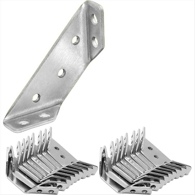 Conector de Esquina Universal para Muebles de 20 Piezas, Conector de FijacióN en áNgulo, de Soporte Triangular, Soporte de Esquina de Acero Inoxidable