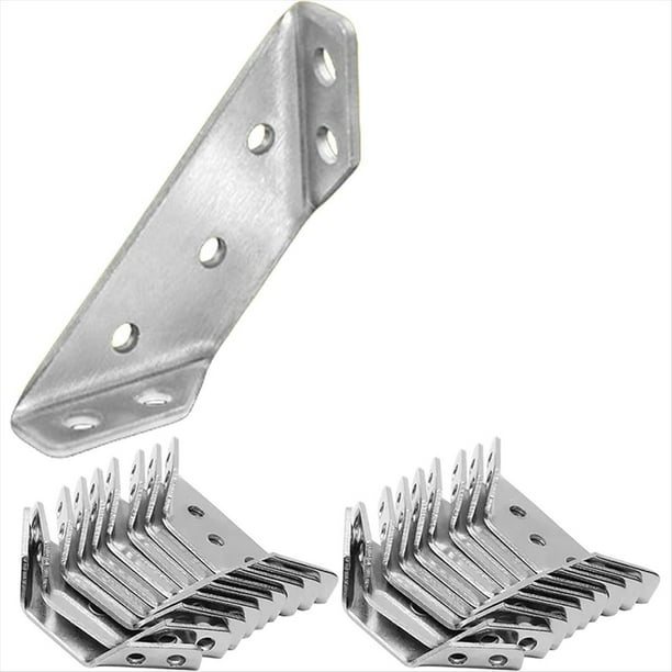 Conector de Esquina Universal para Muebles de 20 Piezas, Conector de FijacióN en áNgulo, de Soporte Triangular, Soporte de Esquina de Acero Inoxidable