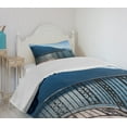 thumbnail image 4 of Ambesonne Blue Quilted Bedspread Set 2 Pcs, Island Mountain Ocean View, Twin Size, Blue, 4 of 6