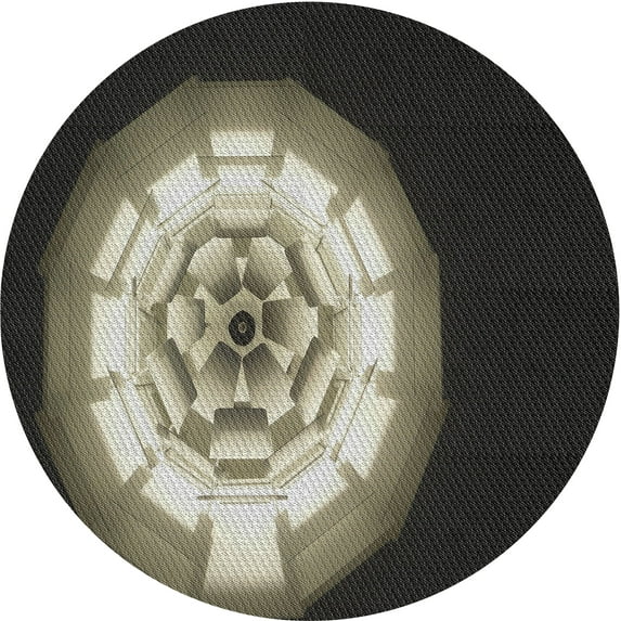 Ahgly Company Indoor Round Patterned Mid Gray Novelty Area Rugs, 4' Round
