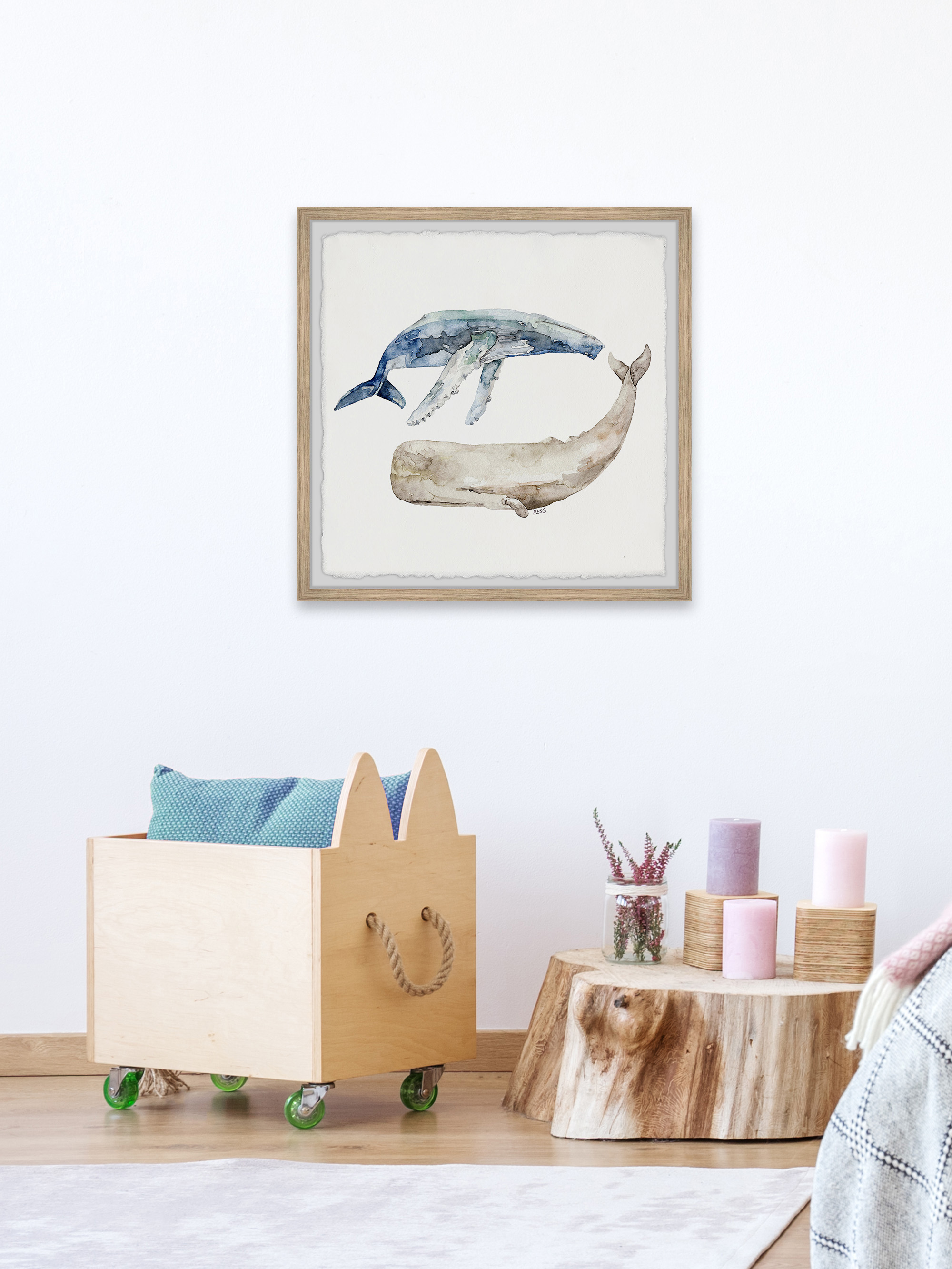 Marmont Hill Whale Duo by Rachel Byler Framed Wall Art