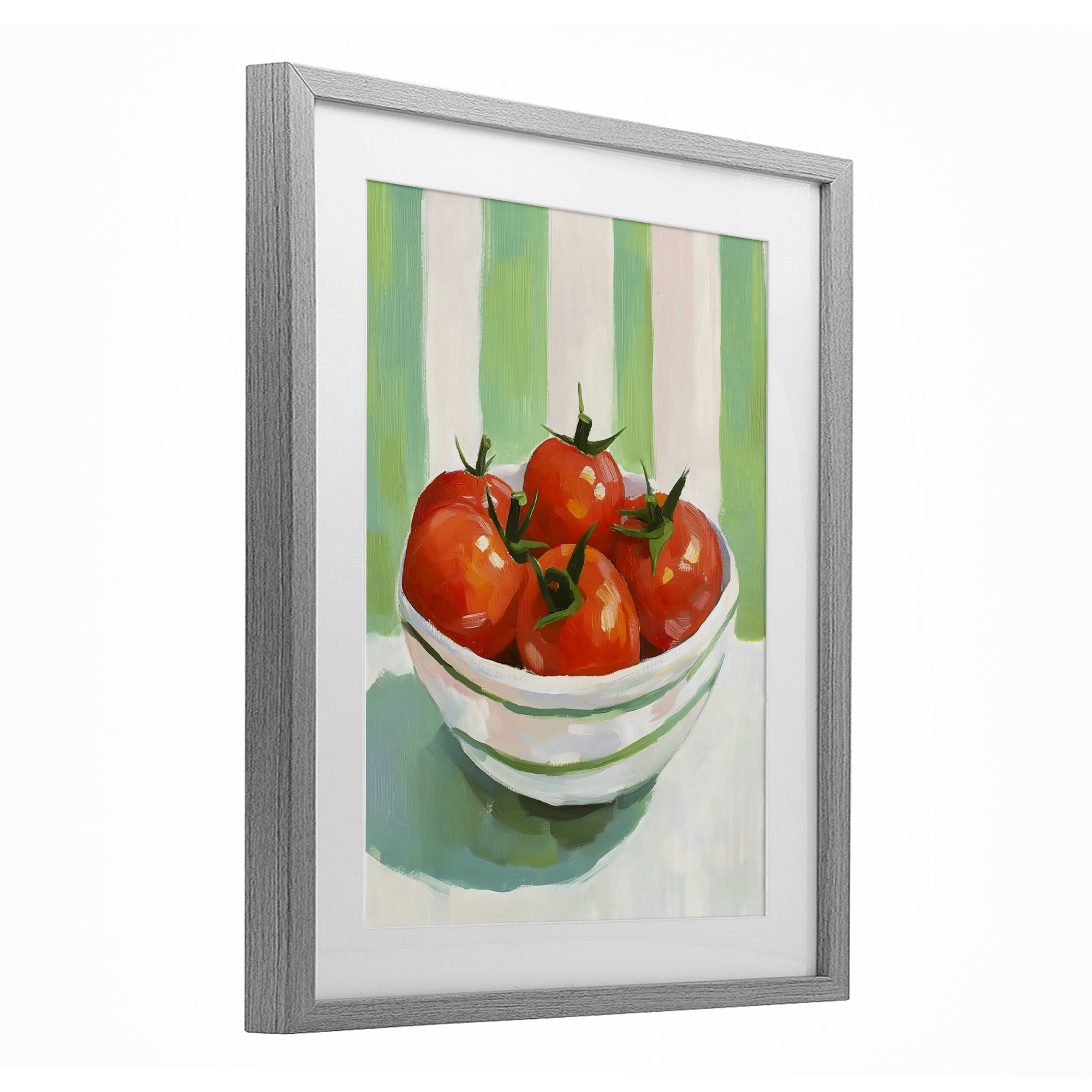 Stupell Industries Bowl of Fresh Tomatoes Gray Framed Print Under Glass, design by The Prints Vibe