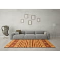 thumbnail image 3 of Ahgly Company Indoor Square Abstract Orange Modern Area Rugs, 3' Square, 3 of 4