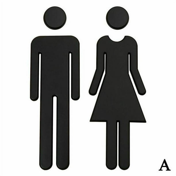 Bathroom Restroom Loo Womanandman 3d Toilet Sign Wc Sticker Door Diy Uk Hot D4d8 5605