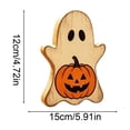thumbnail image 3 of Vintage Distressed Wooden Ghost Tabletop Signs,4 Styles Standing Ghost Wood Cutout Ornaments,Farmhouse Halloween Tiered Tray Home Decor, 3 of 6